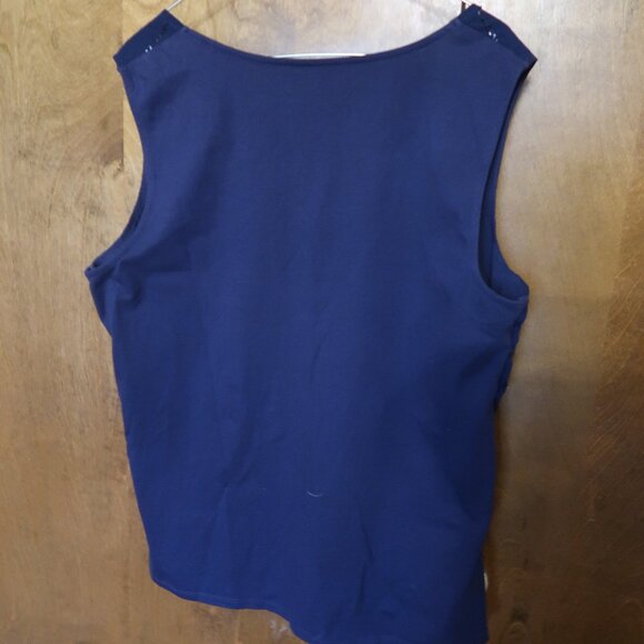 Coldwater Creek Navy Blue Knit Tank Top with Sequin Stripes Size XL (16) - Picture 5 of 6